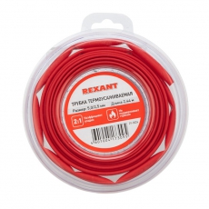 Трубка термоусаживаемая 5,0/2,5 мм красная, ролик 2,44 м | 29-0024 | REXANT
