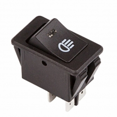 Выключатель клавишный 12V 35А (4с) ON-OFF с синей LED подсветкой | 36-4443 | REXANT