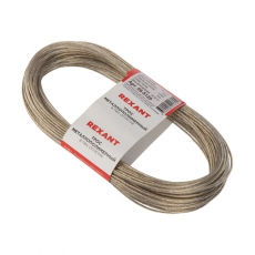 Трос стальной в ПВХ оплетке d=2,0 мм, прозрачный (моток 20 м) | 09-5120 | REXANT