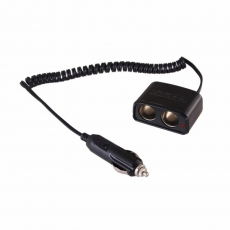Разветвитель автоприкуривателя 2 гнезда шнур спираль 1.5 м | 16-0223 | REXANT