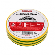 Изолента ПВХ профессиональная 0.18 х 19 мм х 20 м, желто-зеленая, упаковка 10 роликов | 09-2807 | REXANT