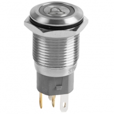 Кнопка антивандальная ?16 Б/Фикс (5с) (ON)-OFF плоская подсв/красная КОЛОКОЛ | 36-3270 | REXANT