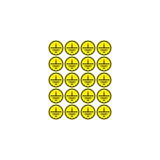 Наклейки знаки электробезопасности «Заземление» d - 20 мм (20шт на листе) | 56-0010 | REXANT