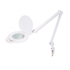 Лупа на струбцине , круглая, 5D, с подсветкой 96 LED, теплый и холодный свет, белая | 31-0535 | REXANT