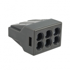 Экспресс-клемма с пастой, 6-проводная до 2,5 мм?, серая (50 шт./уп.) (773-306) | 07-3060 | REXANT