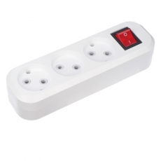 Колодка 3 гнезда с кнопкой без заземления | 11-8705 | REXANT