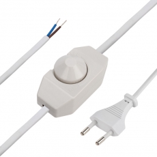 Сетевой шнур с диммером, 2х0,75 кв.мм, 2 м белый | 11-1139 | REXANT