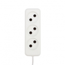 Удлинитель 3 гнезда, 1.5 м, 2х0.75 кв.мм, б/з, белый (Сделано в России) | 11-8731 | REXANT