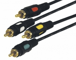 Шнур 4RCA Plug - 4RCA Plug 1.5М (GOLD) | 17-0312 | REXANT