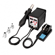 Паяльная станция (паяльник + термофен) с цифровым дисплеем 150-500 °С (R898D) | 12-0721 | REXANT