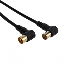 Шнур ТВ гнездо - ТВ штекер, угловой, длина 3 метра, черный | 18-0014 | REXANT