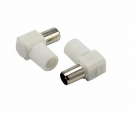 РАЗЪЁМ штекер TV без пайки Белый Угловой | 05-2061 | REXANT