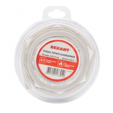 Трубка термоусаживаемая 6,0/3,0 мм белая, ролик 2,44 м | 29-0031 | REXANT