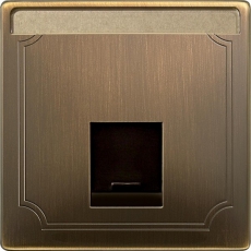 Античная латунь Накладка розетки RJ45 1-ая Merten SD | MTN466443 | Schneider Electric