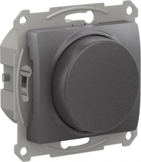 GLOSSA СВЕТОРЕГУЛЯТОР (диммер) повор-нажим, LED, RC, 315Вт, мех., ГРАФИТ | GSL001330 | Schneider Electric