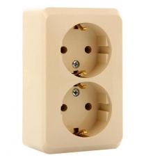 ЭТЮД О/У Кремовый Розетка 2-ая с/з без шторок | PA16-007K | Schneider Electric