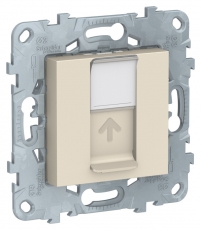 Unica New Бежевый Розетка компьютерная, RJ45, одиночная кат. 6 UTP | NU541544 | Schneider Electric