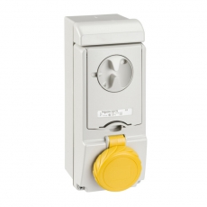 НАСТЕННАЯ РОЗЕТКА UNIKA С ДЕРЖ ПРЕДОХР 16A 3PNE 100-130 IP65 | 83180 | Schneider Electric