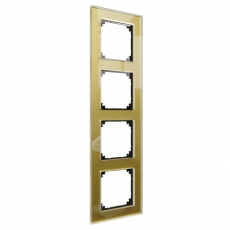 MERTEN M-Elegance РАМКА стеклянная 4 поста, ЗОЛОТО, SM | MTN4040-3241 | Schneider Electric