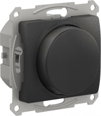 GLOSSA СВЕТОРЕГУЛЯТОР (диммер) повор-нажим, LED, RC, 315Вт, мех., АНТРАЦИТ | GSL000730 | Schneider Electric
