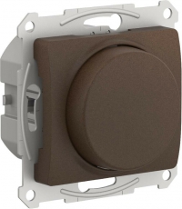 GLOSSA СВЕТОРЕГУЛЯТОР (диммер) повор-нажим, LED, RC, 315Вт, мех., ШОКОЛАД | GSL000830 | Schneider Electric