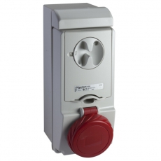 НАСТЕННАЯ РОЗЕТКА UNIKA С ДЕРЖ ПРЕДОХР 32A 2P-E 380-415 IP65 | 83195 | Schneider Electric