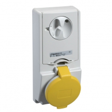 ПАНЕЛЬНАЯ РОЗЕТКА UNIKA С ДЕРЖ ПРЕДОХР 32A 2P-E 100-130 IP44 | 82139 | Schneider Electric