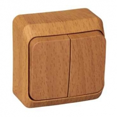 ЭТЮД О/У Бук Выключатель 2-клавишный с подсветкой (сх. 5) | BA10-006T | Schneider Electric