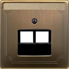 ЦЕНТР.ПЛАТА Д/МЕХ-МОВ RJ45 X2 АНТИЧ.ЛАТУНЬ | MTN292643 | Schneider Electric