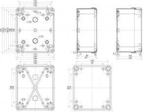 Коробка пластиковая 192x164x87 PK-UL IP66 | NSYTBP19168 | Schneider Electric