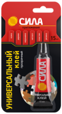 Клей SUBL1-15 универсальный прозрачный 15 мл на блистере | Б0002919 | СИЛА