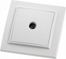 PST00-9008-01 Розетка телевизионная 1-местная, 75 Ом, 5-862МГц, серия Эрна, белый | 39048 | STEKKER