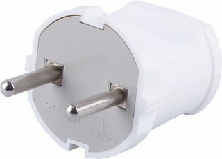 PPG10-43-201 Вилка прямая б/з, 250В, 10A, белый | 32855 | STEKKER