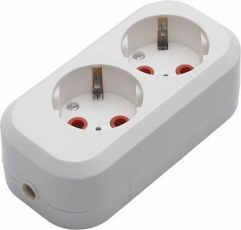 PST16-210-20 Колодка для удлинителя 2-местная с/з, 250В, 16A, белый | 39010 | STEKKER