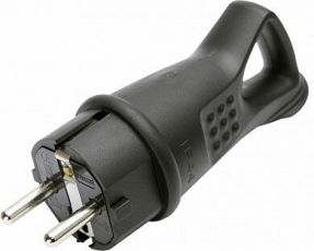 RPG16-30-442 Вилка угловая с/з, каучук 250В, 16A, IP44, серия Одри, черный | 32843 | STEKKER