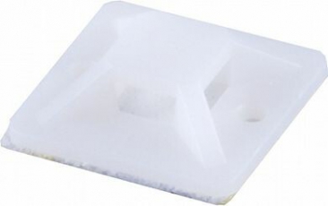 Площадка самоклеющаяся 25*25 мм, под хомуты, белый (100шт в упак) | 32932 | STEKKER