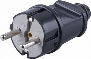 PPG16-42-201 Вилка прямая с/з, 250В, 16A, черный | 32852 | STEKKER