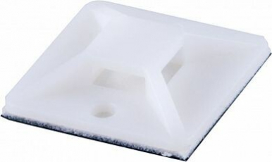 Площадка самоклеющаяся 25*25 мм, под хомуты, белый (25шт в упак) | 32935 | STEKKER