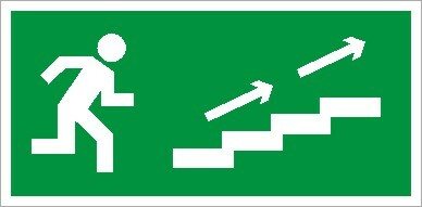 Пиктограмма (Пластина) По лестнице вверх направо (335х165) в комплекте 2 штуки для MIZAR S | 2502000870 | Световые Технологии