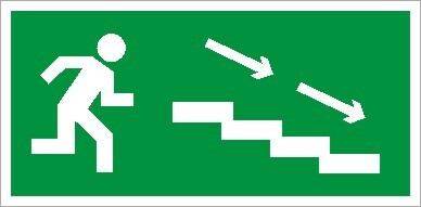 Пиктограмма (Наклейка) По лестнице вниз направо (210*105) для LUNA/MARS | 2501002270 | Световые Технологии