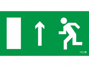 Пиктограмма (наклейка) ПЭУ 093 Выход прямо левосторонний (335х165) РС-L | 2502001290 | Световые Технологии