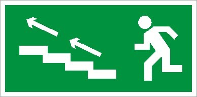 Пиктограмма (Пластина) По лестнице вверх налево (335х165) в комплекте 2 штуки для MIZAR | 2502000880 | Световые Технологии
