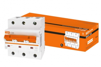 Выключатель автоматический трехполюсный ВА47-125 50А C 15кА | SQ0208-0080 | TDM