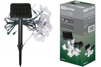 Светильник светодиодный садово-парковый СП-251 гирлянда Бабочки-10, солнечная батарея, пластик | SQ0330-0119 | TDM