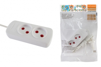 Удлинитель народный УН2 2 гнезда, 1,5метра, б/з, ШВВП 2х0,75 мм2 6А/250В | SQ1303-1230 | TDM