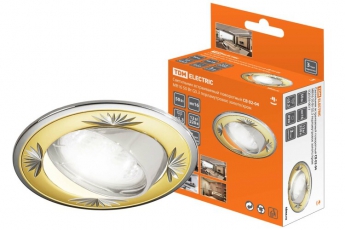 Светильник точечный встраиваемый под лампу поворотный СВ 02-04 MR16 50Вт G5.3 перламутроый золото/хром | SQ0359-0011 | TDM