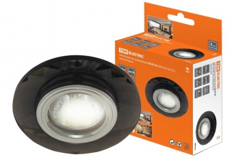 Светильник точечный встраиваемый под лампу СВ 03-03 MR16 50Вт G5.3 чёрный/хром | SQ0359-0049 | TDM