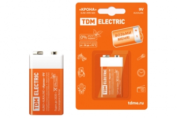 Элемент питания 6LR61 Крона 9V BP-1 | SQ1702-0013 | TDM