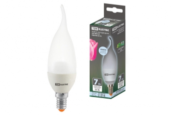 Лампа светодиодная LED 7Вт E14 230В 4000К WFС37 свеча | SQ0340-0174 | TDM