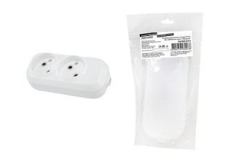 Колодка розеточная 2 гнезда 2П б/з 10А 250В белая серии 